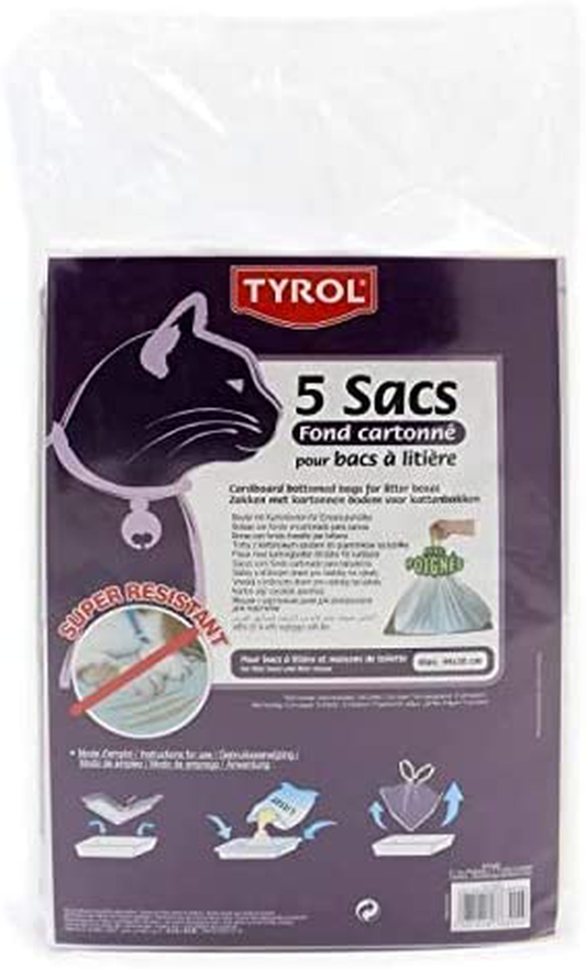 Tyrol Set of 5 Cat Litter Tray Bags with Cardboard Base 44 X 30 Cm Scratch-Resistant 10 Units Animals & Pet Supplies > Pet Supplies > Cat Supplies > Cat Litter Box Liners AGROBIOTHERS   