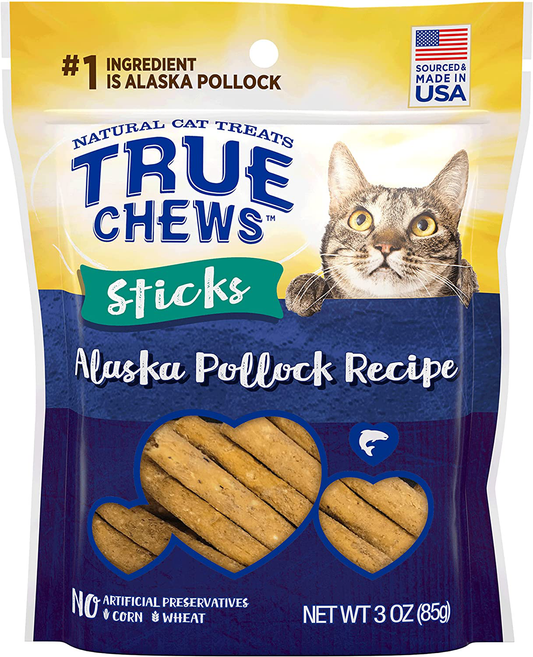 True Chews Cat Sticks Alaska Pollock Recipe 3Oz Animals & Pet Supplies > Pet Supplies > Cat Supplies > Cat Treats True Chews   