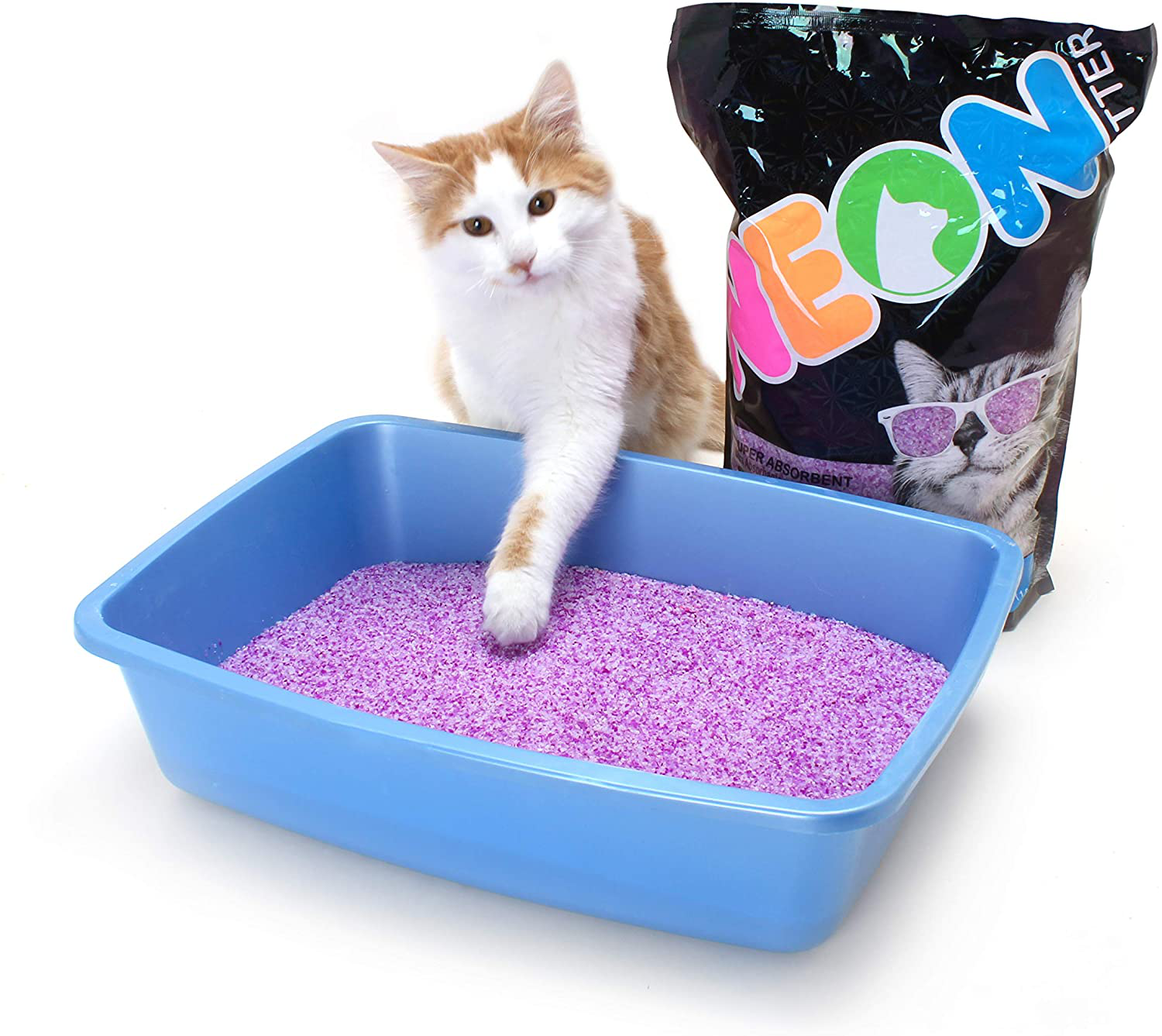 Purple Clumping Crystal Cat Litter, 4 Pound Bag Animals & Pet Supplies > Pet Supplies > Cat Supplies > Cat Litter Neon   