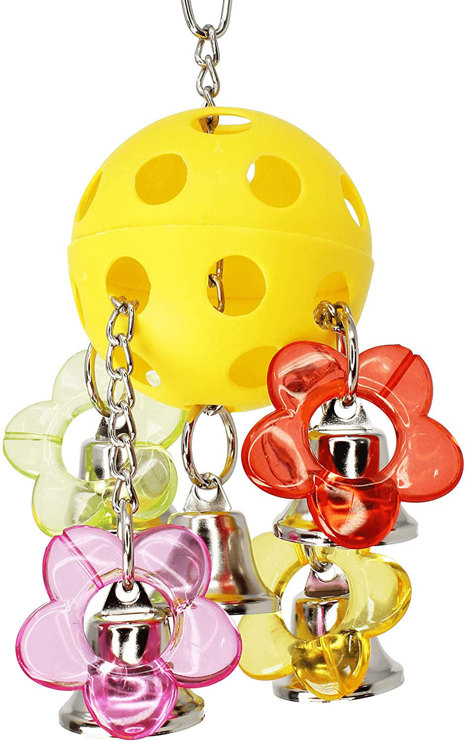 Bell Paci Pull Bonka Bird Toys Colorful Plastic Pullable Interactive Parrot African Grey Cockatoo, Cockatiel, Conure, Quaker, Caique, Eclectus, and Similar Birds. Animals & Pet Supplies > Pet Supplies > Bird Supplies > Bird Toys Bonka Bird Toys Metal Bells & Acrylic Daisy  