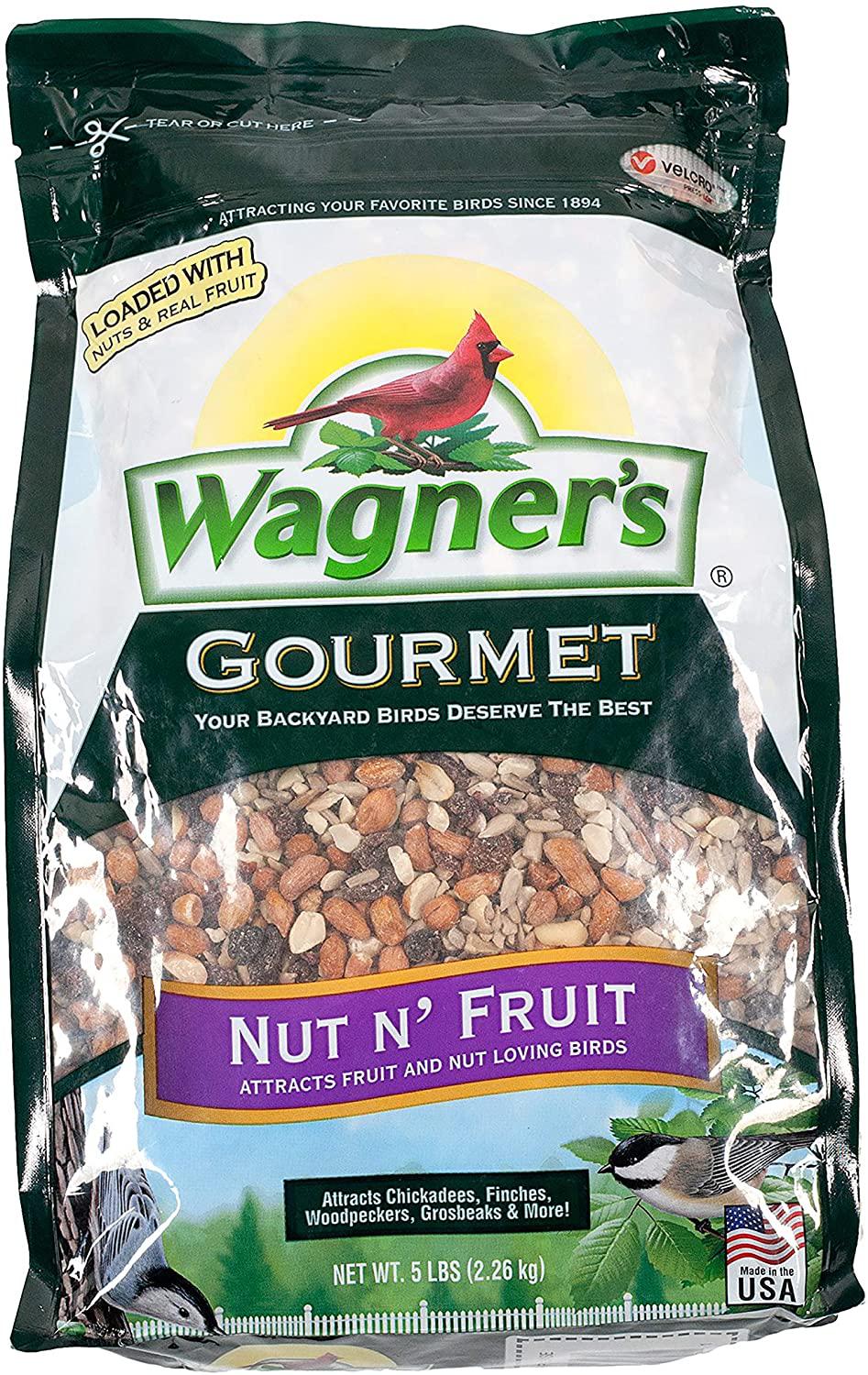 Wagner'S 82072 Gourmet Nut & Fruit Wild Bird Food, 5-Pound Bag Animals & Pet Supplies > Pet Supplies > Bird Supplies > Bird Treats Wagner's   