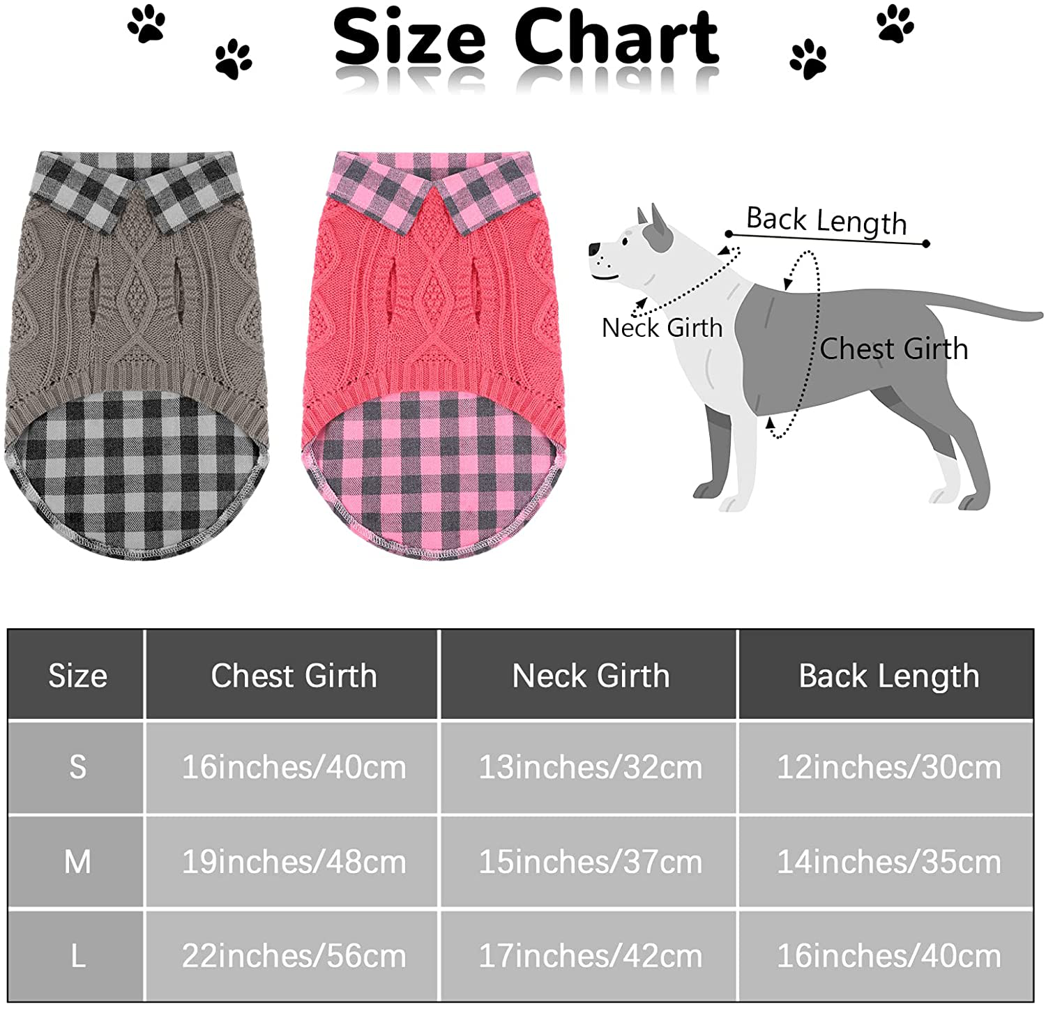Pedgot Pack of 2 Turtleneck Knitted Dog Sweater Soft and Warm Pet Winter Clothes Classic Cable Knit Plaid Patchwork Pet Sweater for Small Medium Large Dogs Animals & Pet Supplies > Pet Supplies > Dog Supplies > Dog Apparel Pedgot   