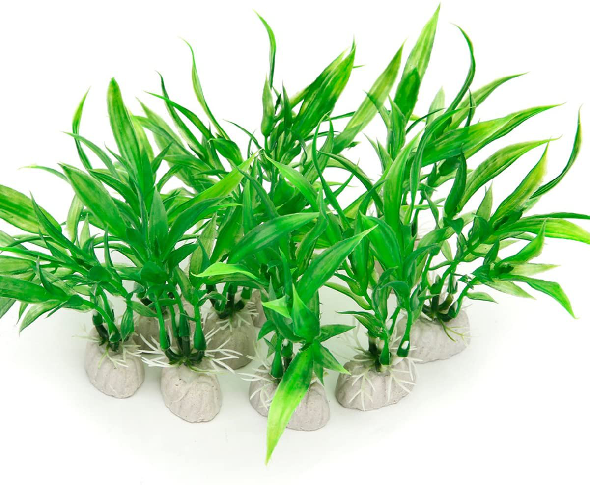 Comsun 10 Pack Artificial Aquarium Plants, Small Size 4 Inch Approximate Height Fish Tank Decorations Home Décor Plastic Green Animals & Pet Supplies > Pet Supplies > Fish Supplies > Aquarium Decor COMSUN   