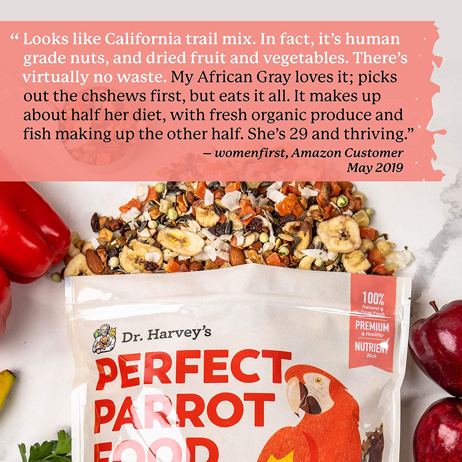 Dr. Harvey'S Perfect Parrot Blend - Natural Food for Large Parrots Animals & Pet Supplies > Pet Supplies > Bird Supplies > Bird Food Dr. Harvey's   