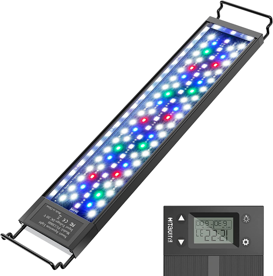 Hitauing LED Aquarium Light, Fish Tank Light Programmable Auto on & off /Timer, 56W Led Light for 36-42 Inch Planted Aquarium Light, Full Spectrum Dimmable 7 Colors 10 Intensity &LCD Controller Animals & Pet Supplies > Pet Supplies > Fish Supplies > Aquarium Lighting HiTauing 68W for 48-54 inch Tank  