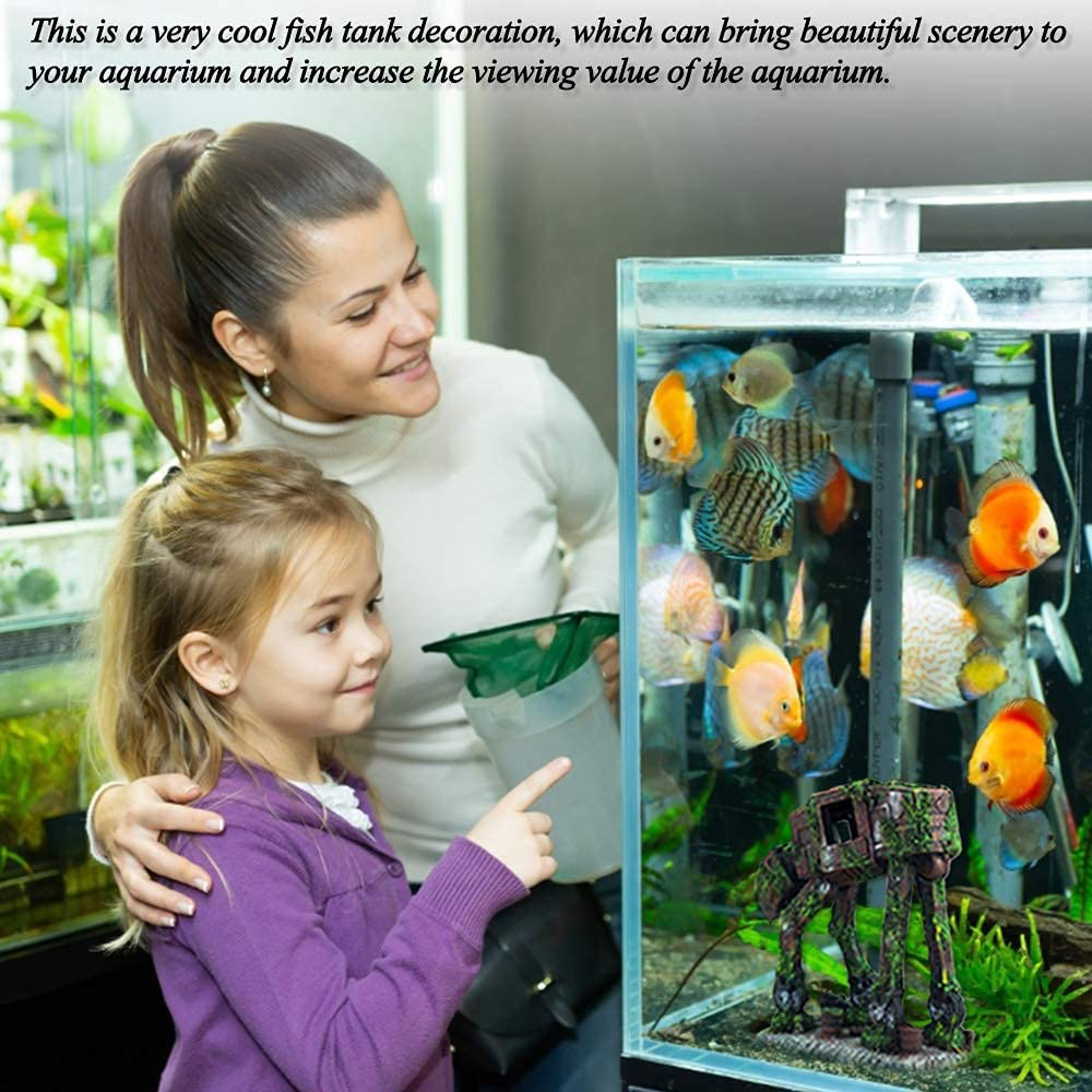 Fazhongfa Aquarium Decorations Castle and Robot Dog Fish Tank Decor for Betta Toys Small and Medium Resin Fish Accessories Hideouts Cave Hide House Ornament Backgrounds Decoration Animals & Pet Supplies > Pet Supplies > Fish Supplies > Aquarium Decor fazhongfa   