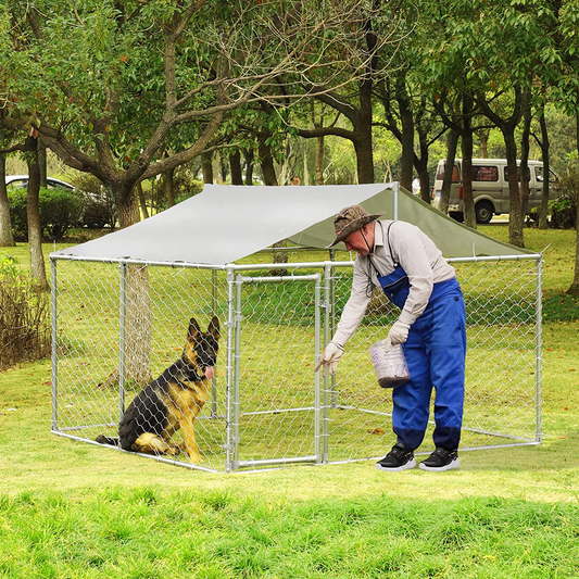 Grepatio Outdoor Dog Kennel,Large Dog Playpen Outdoor Dog Fence for Backyard Dog Run with Waterproof Cover Animals & Pet Supplies > Pet Supplies > Dog Supplies > Dog Houses Grepatio   