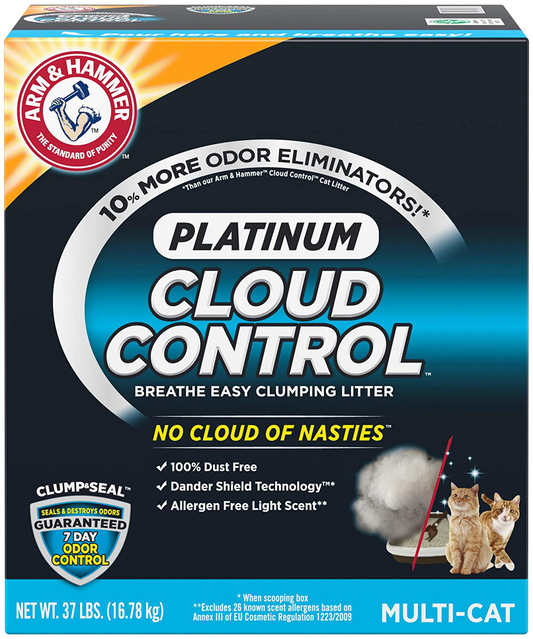 ARM & HAMMER Cloud Control Platinum Clumping Cat Litter 37LB Animals & Pet Supplies > Pet Supplies > Cat Supplies > Cat Litter Arm & Hammer   