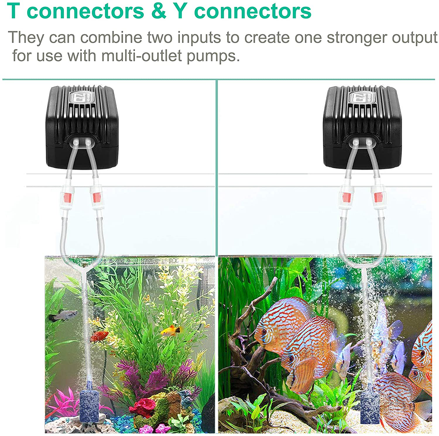 Dekago Aquarium Air Pump Accessories Kit with 80 Inch Standard Clear Airline Tubing, Air Stones, Check Valves, Suction Cups and Connectors for Fish Tank