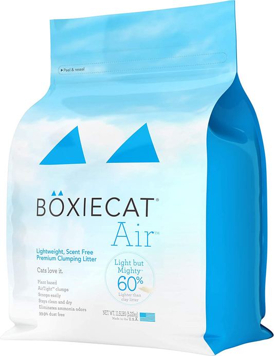 Boxiecat Air Lightweight, Scent Free, Premium Clumping Cat Litter - Plant-Based Formula - Ultra Clean Litter Box, Longer Lasting Odor Control, Hard Clumping Litter, 99.9% Dust Free Animals & Pet Supplies > Pet Supplies > Cat Supplies > Cat Litter Boxiecat 11.5 lb  