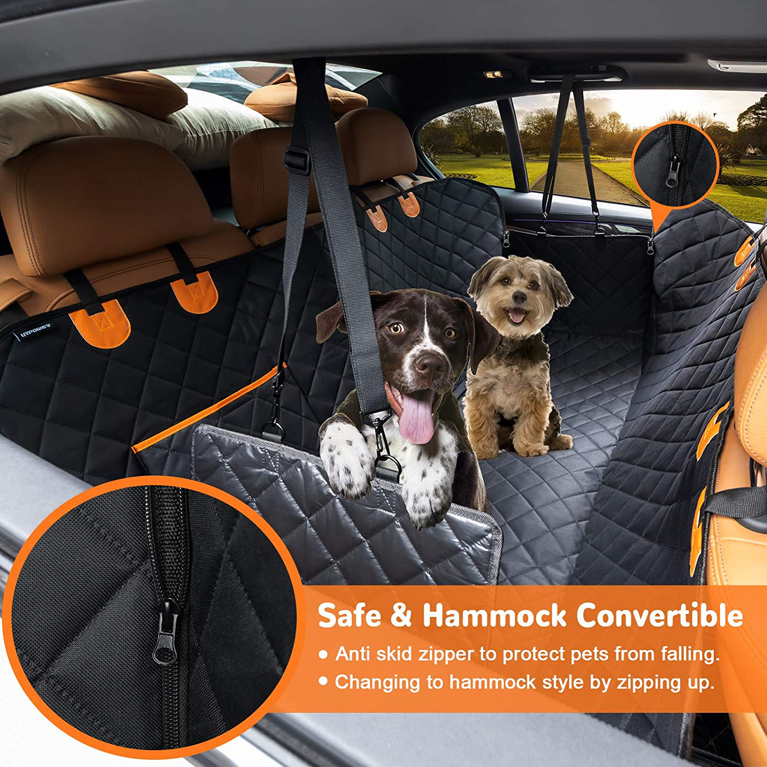 URPOWER Dog Seat Cover Car Seat Cover for Pets 100% Waterproof Pet Seat Cover Hammock 600D Heavy Duty Scratch Proof Nonslip Durable Soft Pet Back Seat Covers for Cars Trucks and Suvs Animals & Pet Supplies > Pet Supplies > Dog Supplies > Dog Treadmills URPOWER   