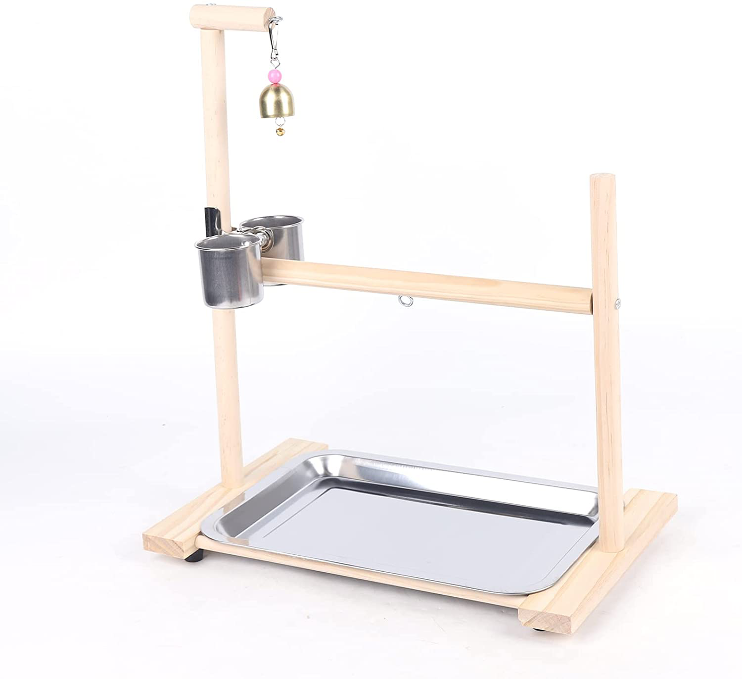 Bird Play Stands with Feeder Cups Dishes, LYNICESHOP Parrot Playstand Bird Playground Gym Training Stand Toys with Feeder, Bird Cage Toys Accessories for Small Cockatiels, Conures, Parakeets, Finch Animals & Pet Supplies > Pet Supplies > Bird Supplies > Bird Gyms & Playstands LYNICESHOP   