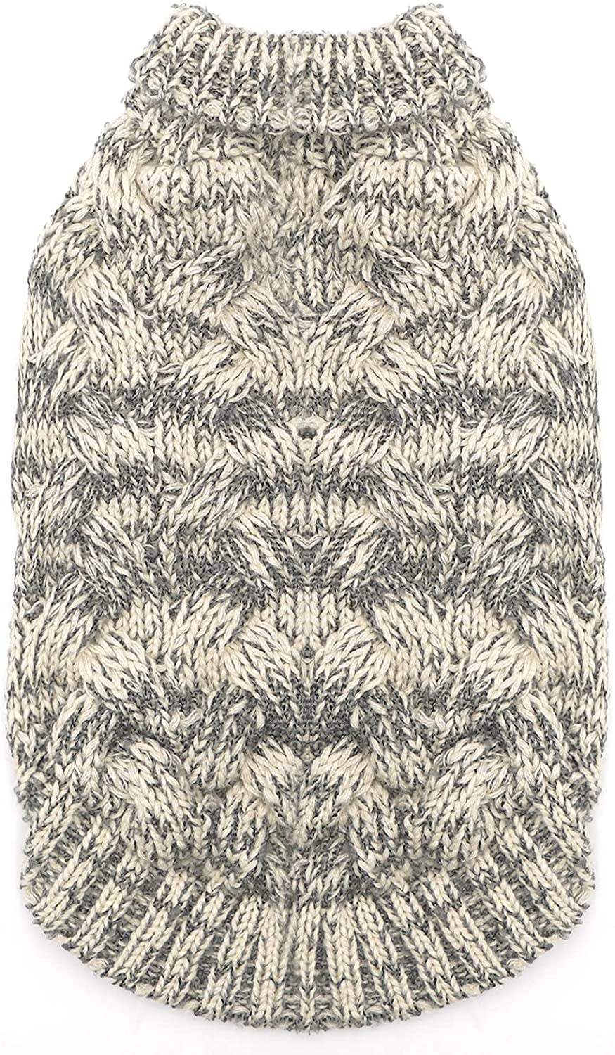 Cyeollo Dog Sweater Thickened Dog Sweaters Turtleneck Soft Pullover Knitwear Warm Winter Dog Clothes for Small Medium Dogs Animals & Pet Supplies > Pet Supplies > Cat Supplies > Cat Apparel cyeollo Grey Large 