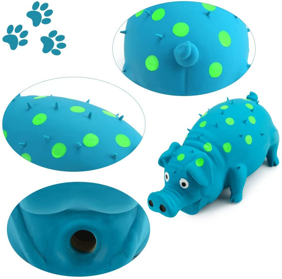 POPLAY Squeaky Pig Dog Toys, Blue Latex Grunting Pig Dog Toy Anxiety Relief for Dog Puppy Chew Toys,Dog Squeeze Toy Animals & Pet Supplies > Pet Supplies > Dog Supplies > Dog Toys POPLAY   