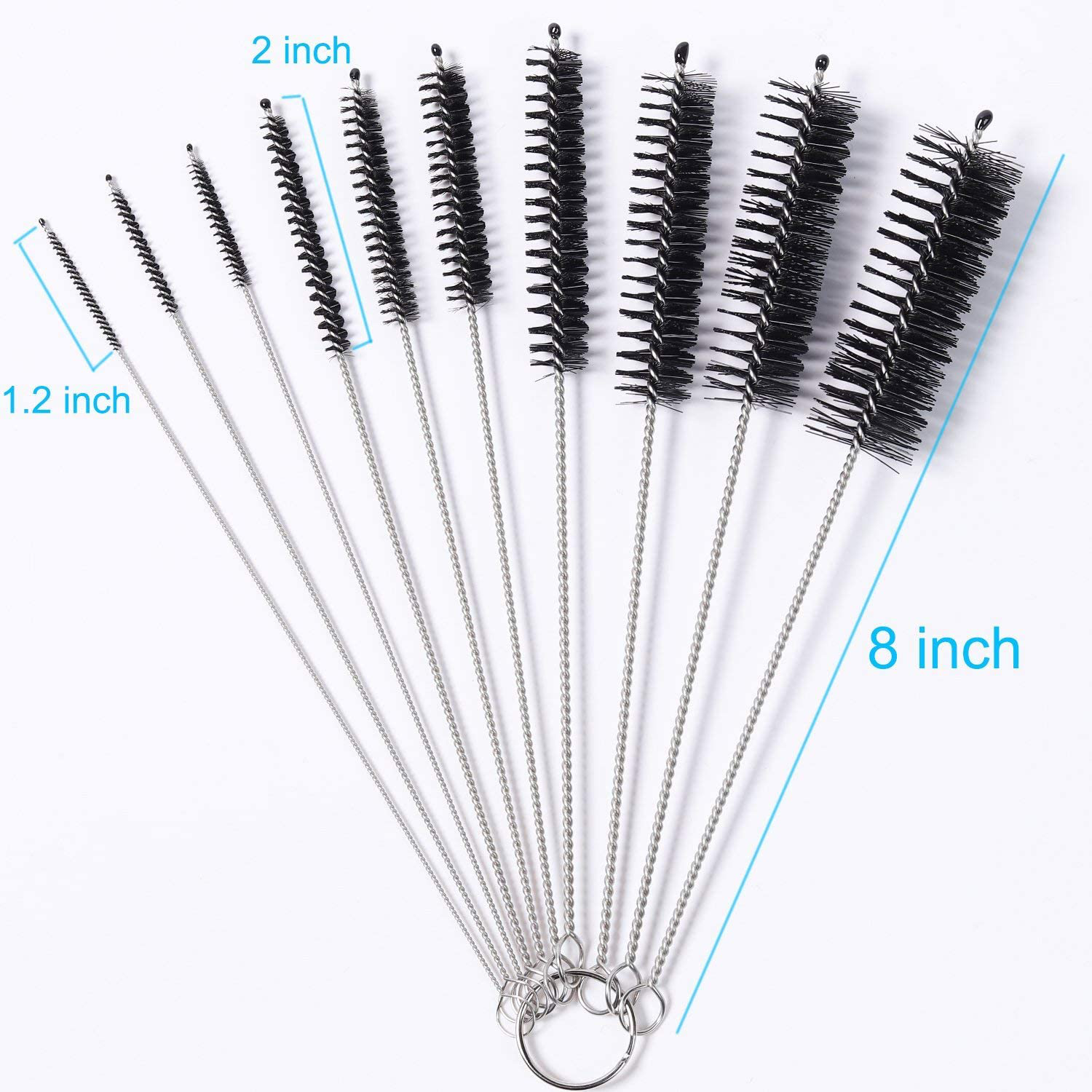 10pcs nylon tube brushes kit nylon