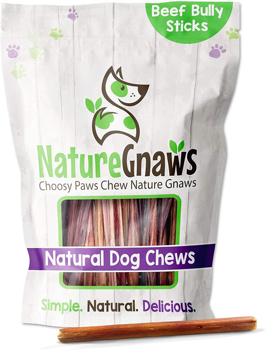 Nature Gnaws Small Bully Sticks for Dogs - Premium Natural Beef Bones - Thin Long Lasting Dog Chew Treats for Light Chewers & Puppies - Rawhide Free - 6 Inch Animals & Pet Supplies > Pet Supplies > Small Animal Supplies > Small Animal Treats Nature Gnaws 15 Count (Pack of 1)  