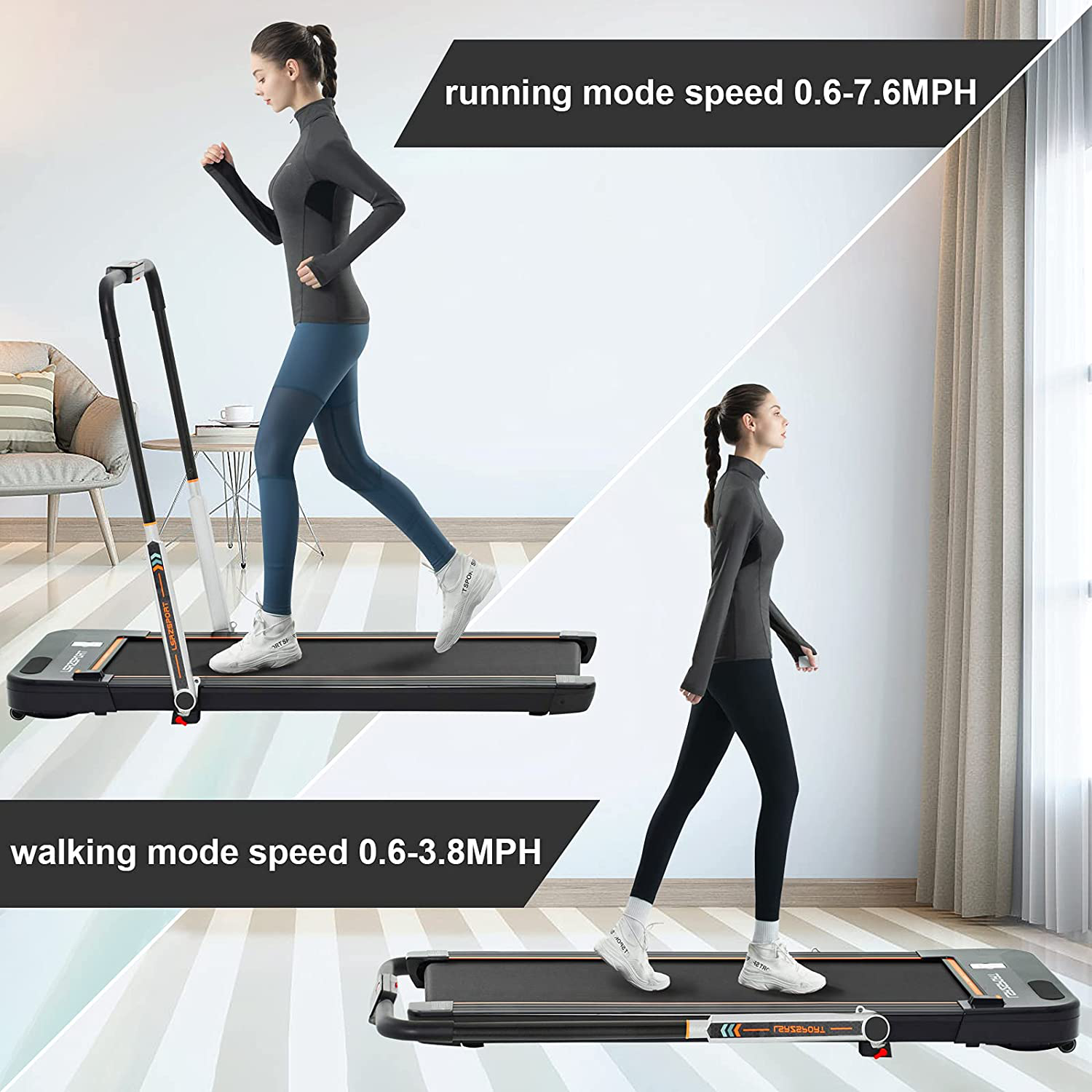 LSRZSPORT 2 in 1 Folding Treadmill 2.5HP under Desk Electric