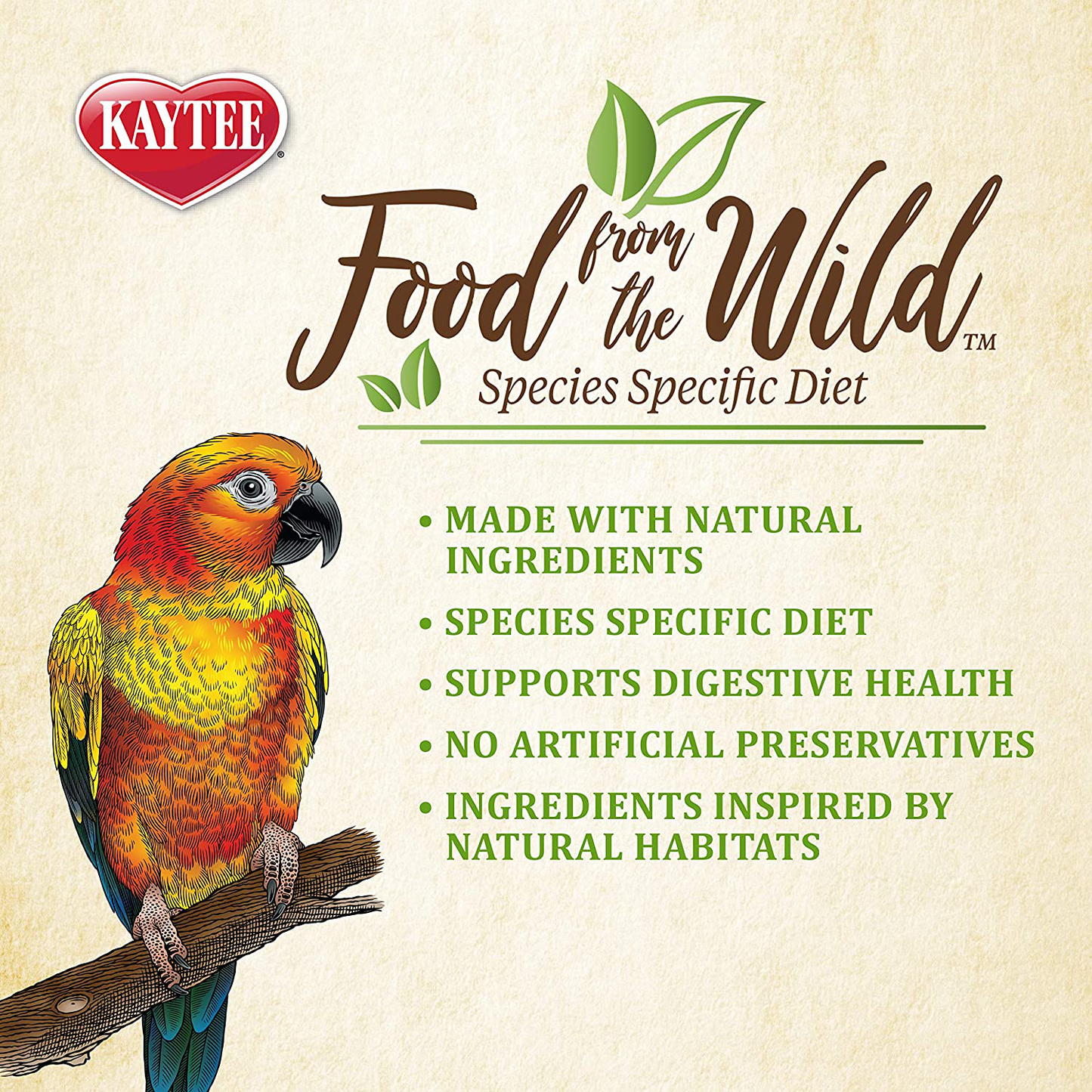 Kaytee Food from the Wild Conure, 2.5 Lb, Hand Selected Ingredients Animals & Pet Supplies > Pet Supplies > Bird Supplies > Bird Food Kaytee   