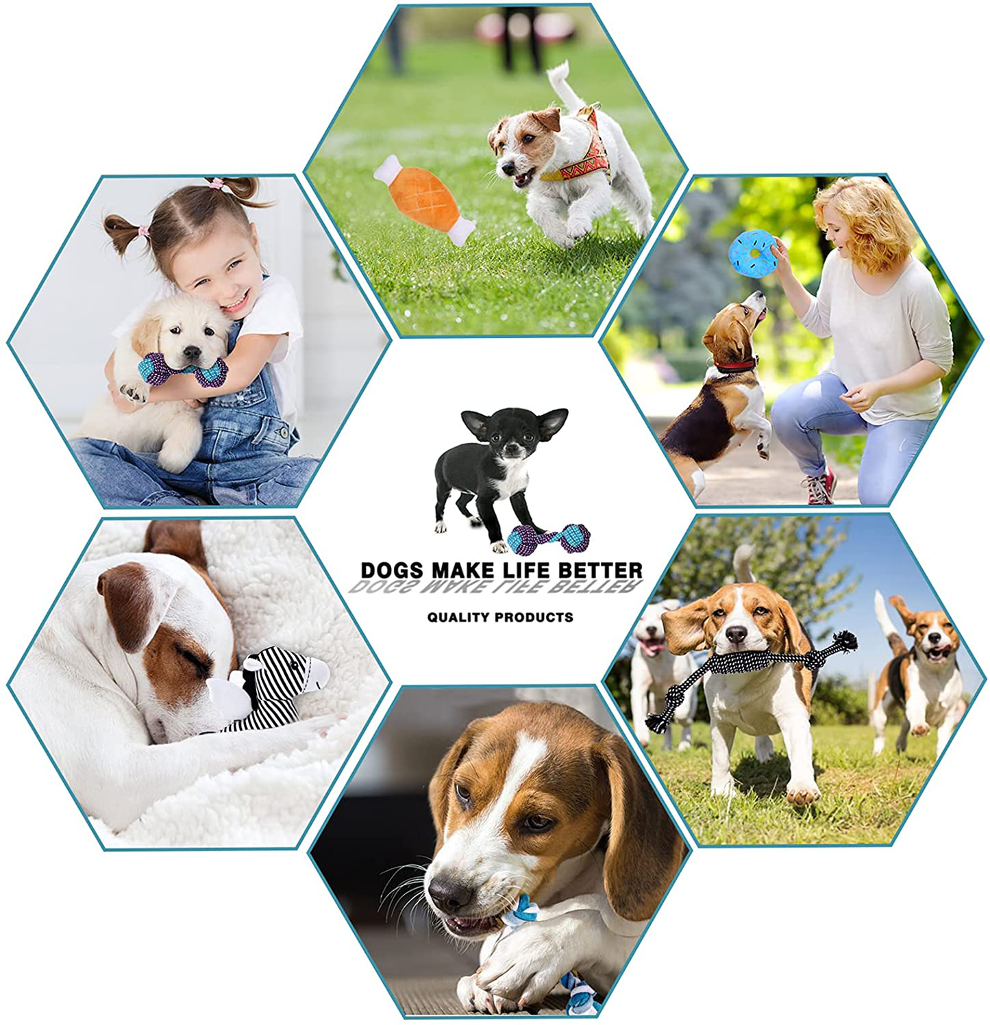 BUIBIIU Dog/Puppy Teething Toys, Assorted Chew Toys, 6 Ct Animals & Pet Supplies > Pet Supplies > Dog Supplies > Dog Toys BUIBIIU   