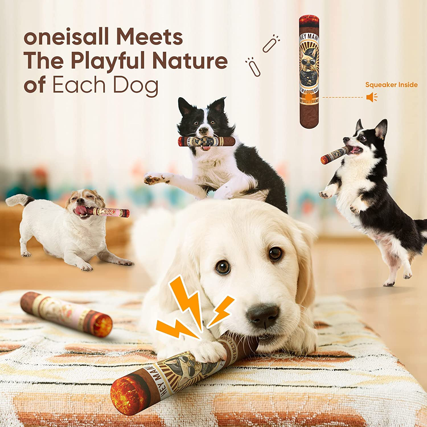 Oneisall Funny Cute Dog Toys for Large Medium Dogs, Dog Squeak Toys for Dogs Birthday Gifts (2 Pack) Animals & Pet Supplies > Pet Supplies > Dog Supplies > Dog Toys oneisall   