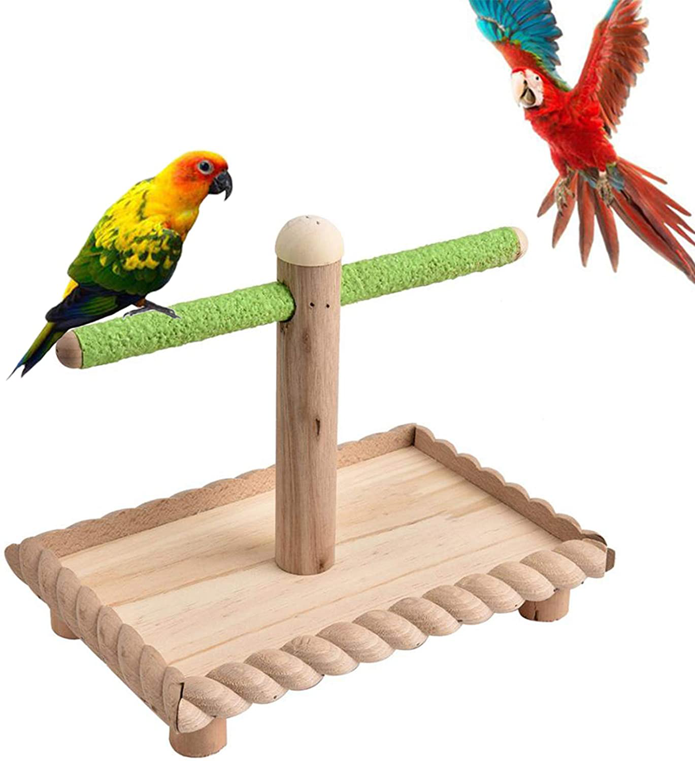 Kathson Bird Tabletop Perch, Parrot Cage Stands Training Play Gym Playground Table Top for Parakeets Lovebirds Budgies Animals & Pet Supplies > Pet Supplies > Bird Supplies > Bird Gyms & Playstands kathson   