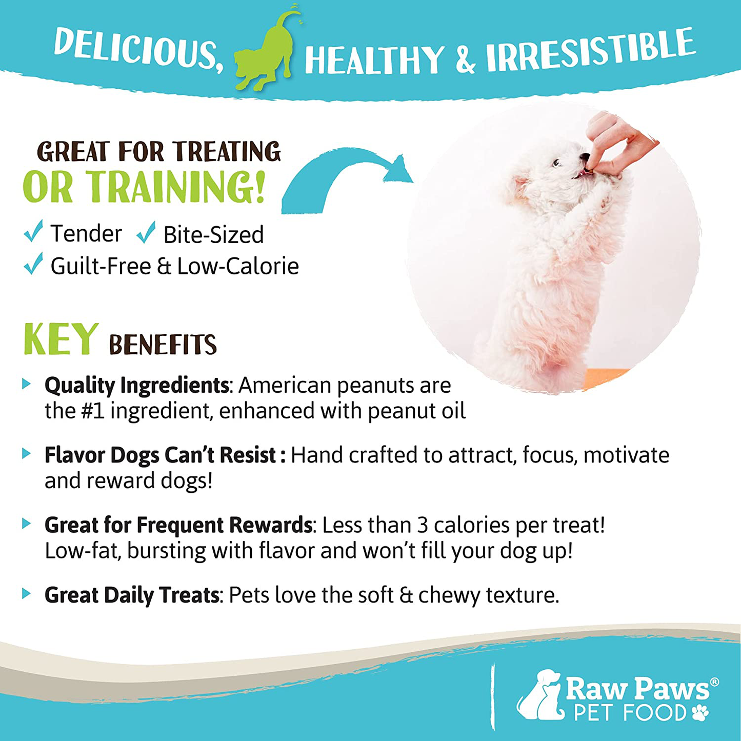 Raw Paws Pet Grain Free Soft Training Treats for Dogs Peanut Butter, 6 Oz - Made in USA - Natural Soft Puppy Training Treats - Low Calorie Small Dog Training Treats - Potty Training Treats Animals & Pet Supplies > Pet Supplies > Small Animal Supplies > Small Animal Treats Raw Paws   