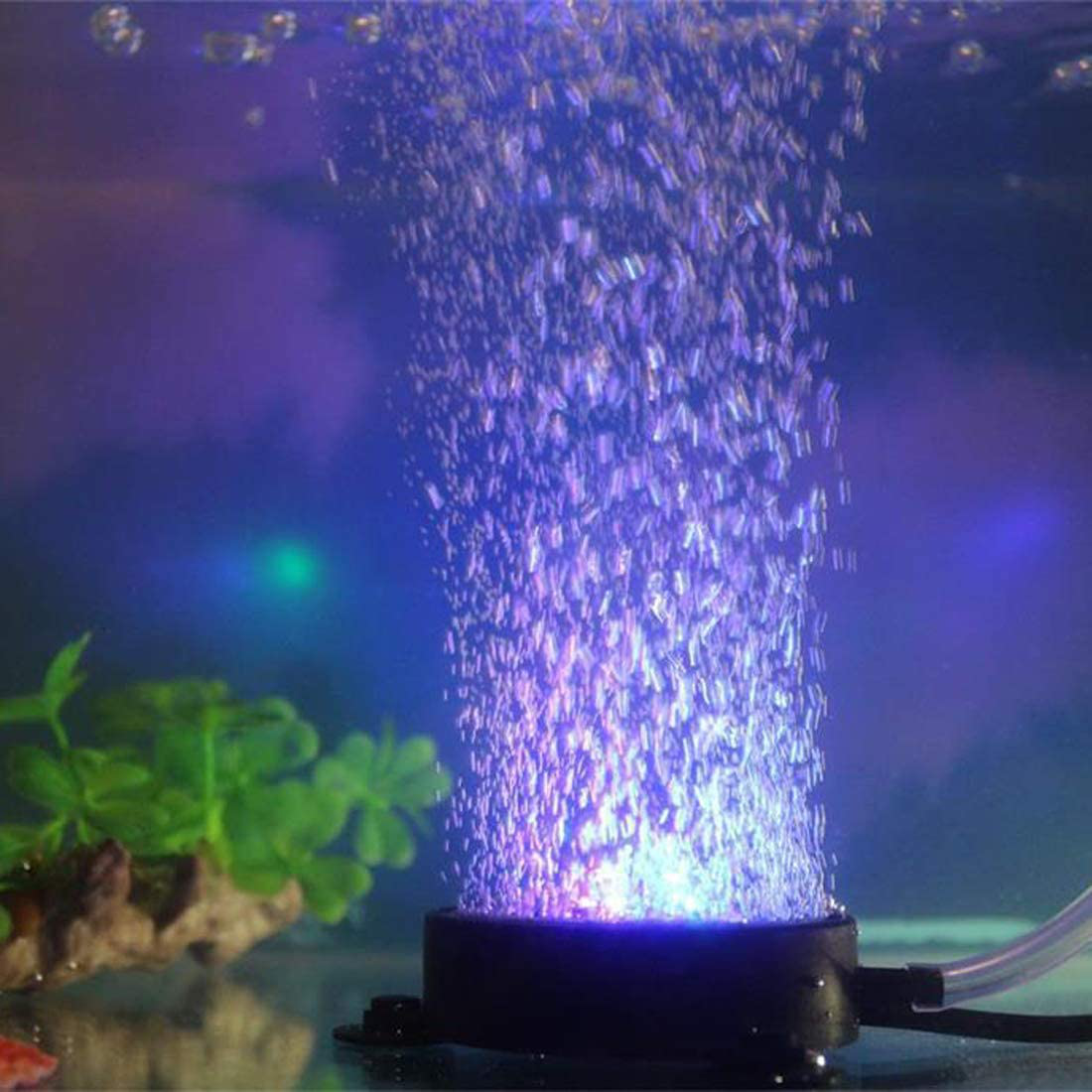 LED Aquarium Air Stones Fish Tank Bubbler Light Air Stone Diffuser Decor Lamp with Sucker Colorful Backgound Lighting (2.2Inch Light Disk(No Remote)) Animals & Pet Supplies > Pet Supplies > Fish Supplies > Aquarium Lighting JackSuper   