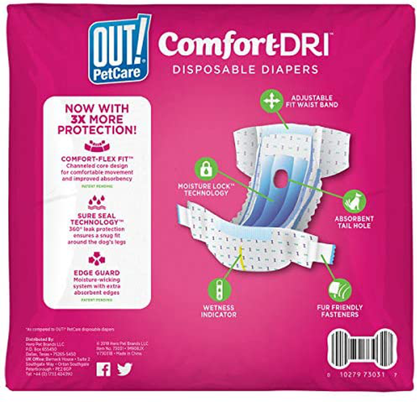 OUT! Pet Care Disposable Female Dog Diapers | Absorbent with Leak Proof Fit | Toy, 32 Count Animals & Pet Supplies > Pet Supplies > Dog Supplies > Dog Diaper Pads & Liners OUT!   
