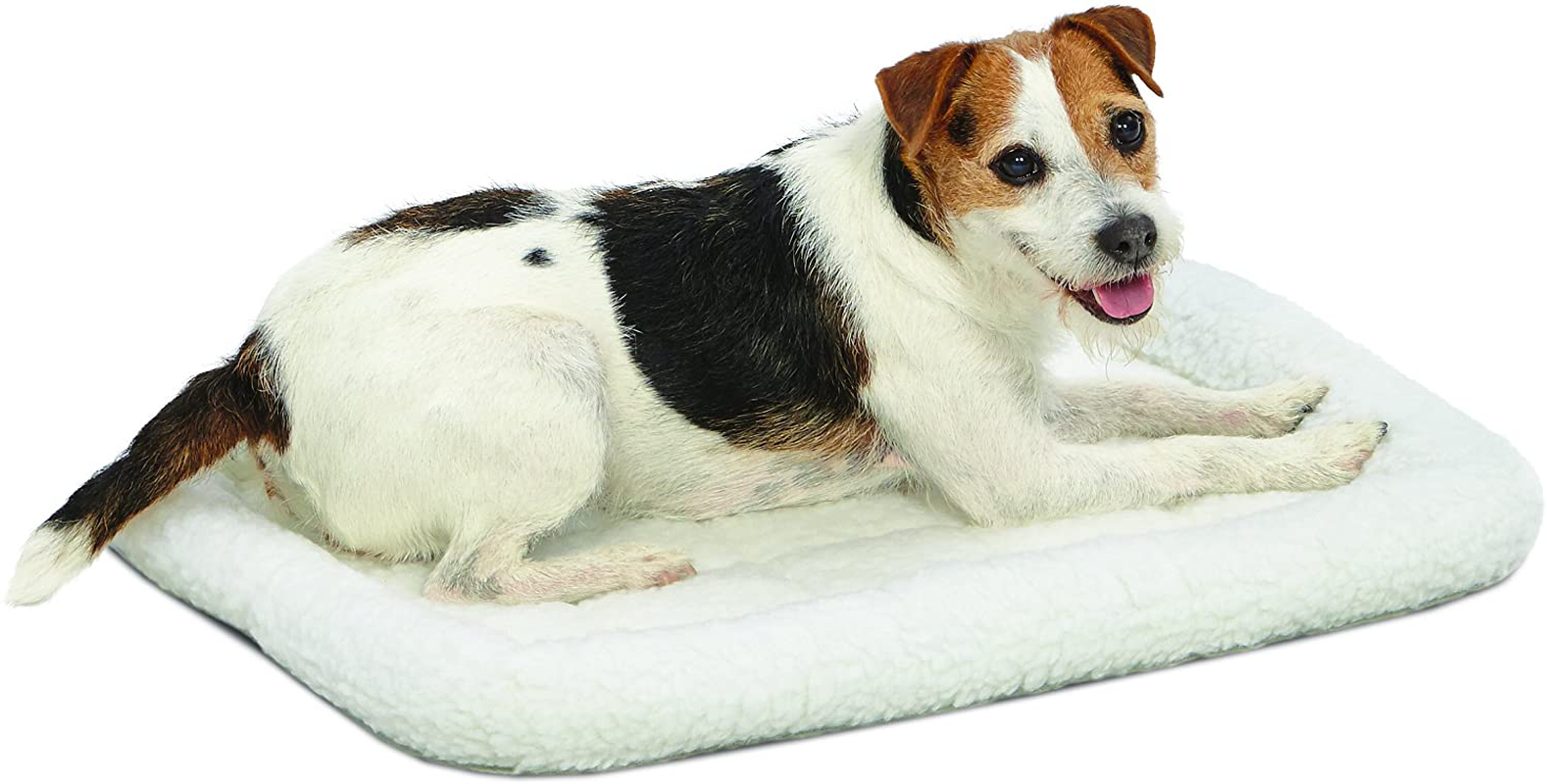 Midwest Bolster Pet Bed | Dog Beds Ideal for Metal Dog Crates | Machine Wash & Dry Animals & Pet Supplies > Pet Supplies > Dog Supplies > Dog Beds MidWest Homes for Pets White Fleece 24 in 