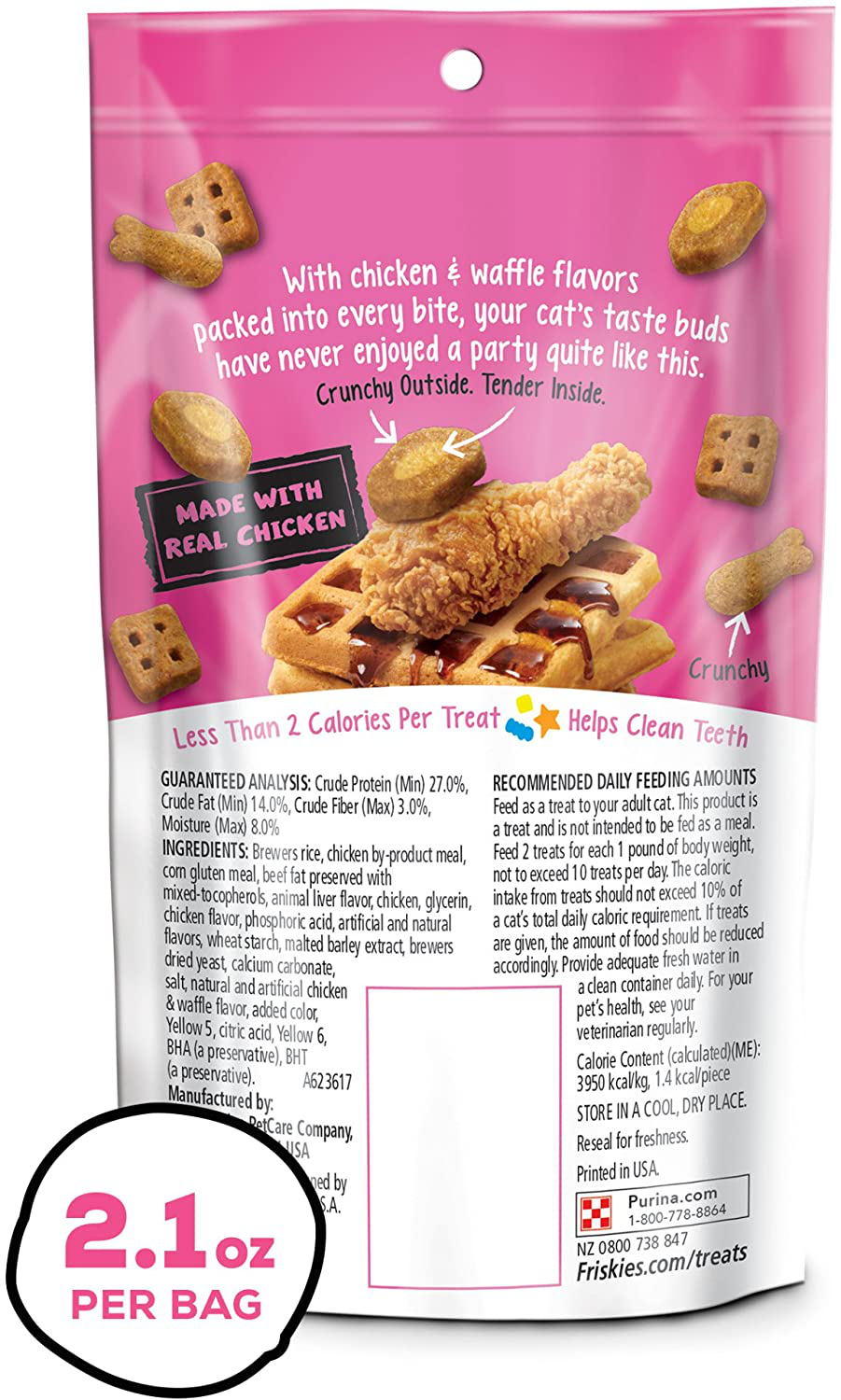 Purina Friskies Party Mix Cat Treats, Chicken & Waffle, 2.1 Ounce (Pack of 10) Animals & Pet Supplies > Pet Supplies > Cat Supplies > Cat Treats Purina Friskies   