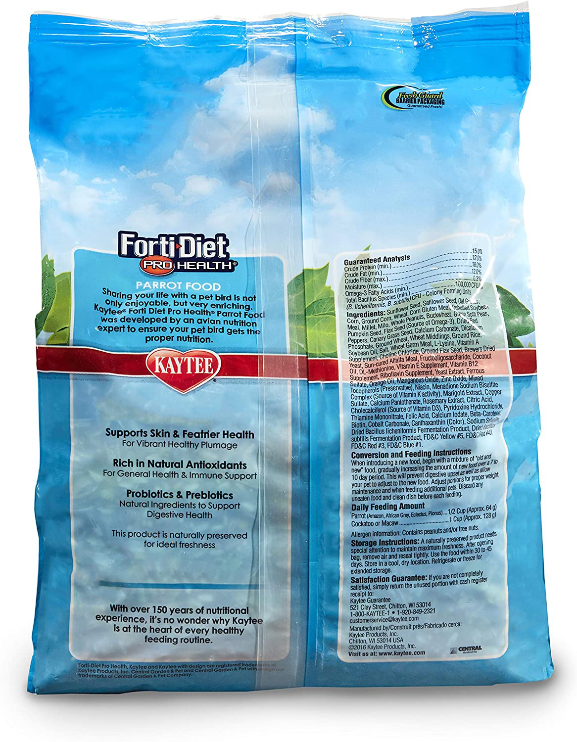 Kaytee Forti-Diet Pro Health Parrot Food Animals & Pet Supplies > Pet Supplies > Bird Supplies > Bird Treats Kaytee   