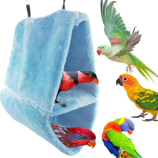 Warm Double-Layer Lint Bird Hammock Nest House Sleeping Bed for Pet Parrot Parakeet Cockatiel Conure Cockatoo African Grey Macaw Eclectus Amazon Budgie Lovebird Finch Canary Cage Stand Perch Toy Animals & Pet Supplies > Pet Supplies > Bird Supplies > Bird Cages & Stands Keersi L  
