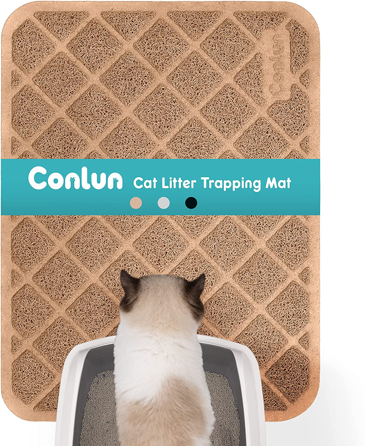 Conlun Cat Litter Mat Litter Trapping Mat, Premium Durable PVC Grid Mesh with Scatter Control, Non-Slip, Less Waste Cat Litter Box Mat, Soft on Kitty’S Paws, Urine Waterproof, Washable Easy Clean Animals & Pet Supplies > Pet Supplies > Cat Supplies > Cat Litter Box Mats Conlun   