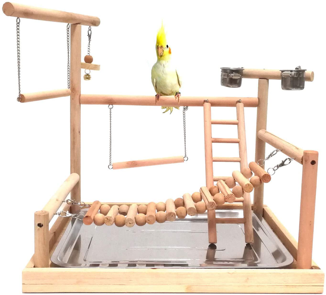 Mrli Pet Bird Perch Platform Stand Wood for Small Animals Parrot Parakeet Conure Cockatiel Budgie Gerbil Rat Mouse Chinchilla Hamster Cage Accessories Exercise Toys Sector Animals & Pet Supplies > Pet Supplies > Bird Supplies > Bird Gyms & Playstands Mrli Pet   