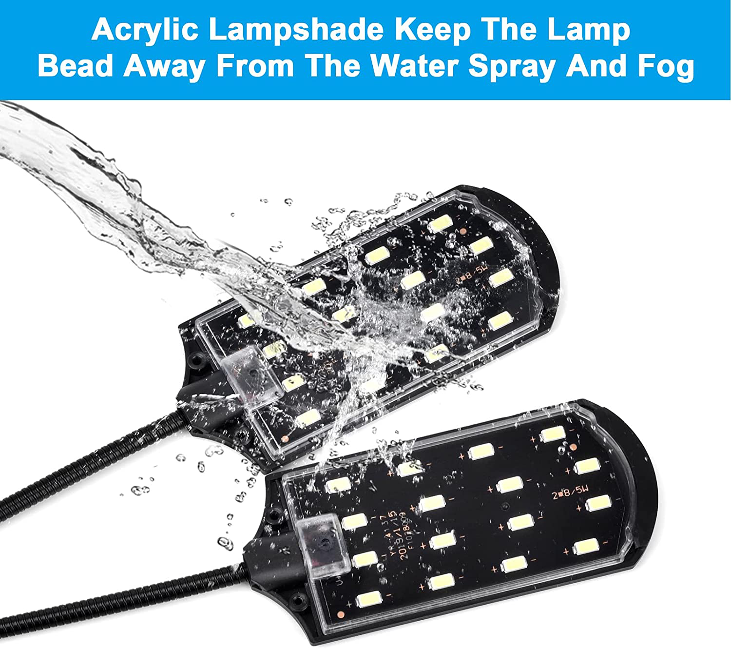 WEAVERBIRD Double Head Aquarium Fish Tank Light 15W 32 LED Aquarium Planted Clip Lamp 1600LM White LED Lighting for 8-15 Inch Fish Tank Animals & Pet Supplies > Pet Supplies > Fish Supplies > Aquarium Lighting WEAVERBIRD   