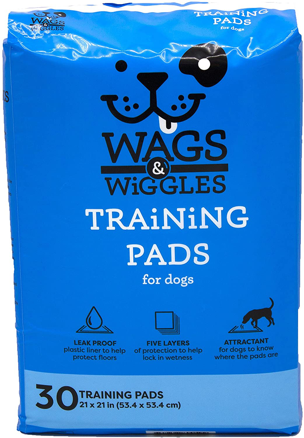 Wags & Wiggles Training Pads for Dogs - Leak Proof Puppy Pee Pads for Dogs - Dog and Puppy Supplies - Dog Training Pads, Strong and Absorbent Dogs Training Pads - Puppy Pads, Dog Pads, Dog Pee Pads Animals & Pet Supplies > Pet Supplies > Dog Supplies > Dog Diaper Pads & Liners Wags & Wiggles 30 Count  