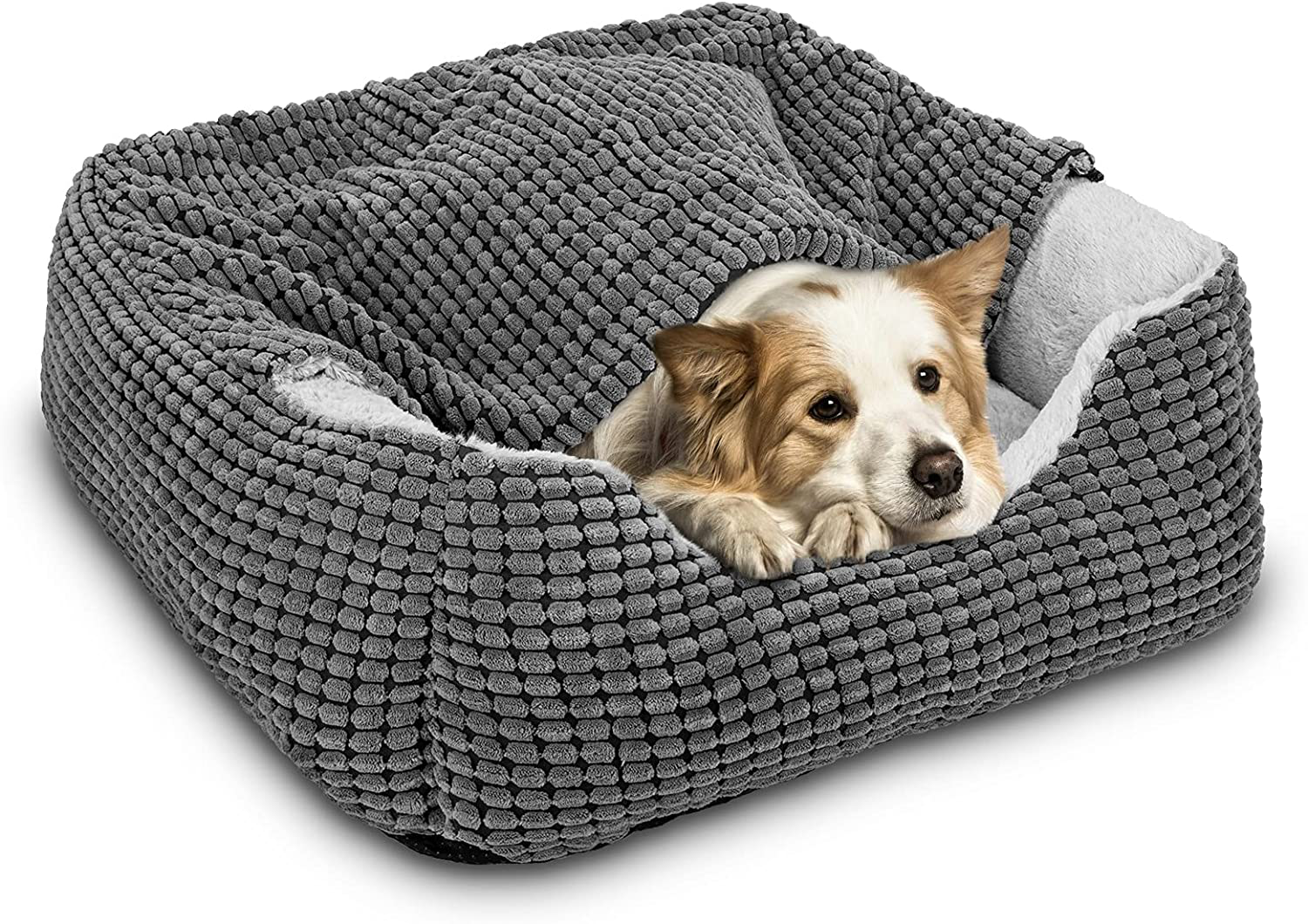 GASUR Dog Beds for Large Medium Small Dogs Rectangle Cave Hooded