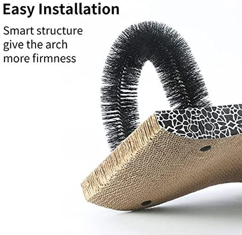 FUKUMARU Cat Self Groomer, 2.0 Version Cat Arch Face Scratcher with Scratcher Pad, Cats Back Grooming Massager Toy Brush for Indoor Kitten and Small Dog
