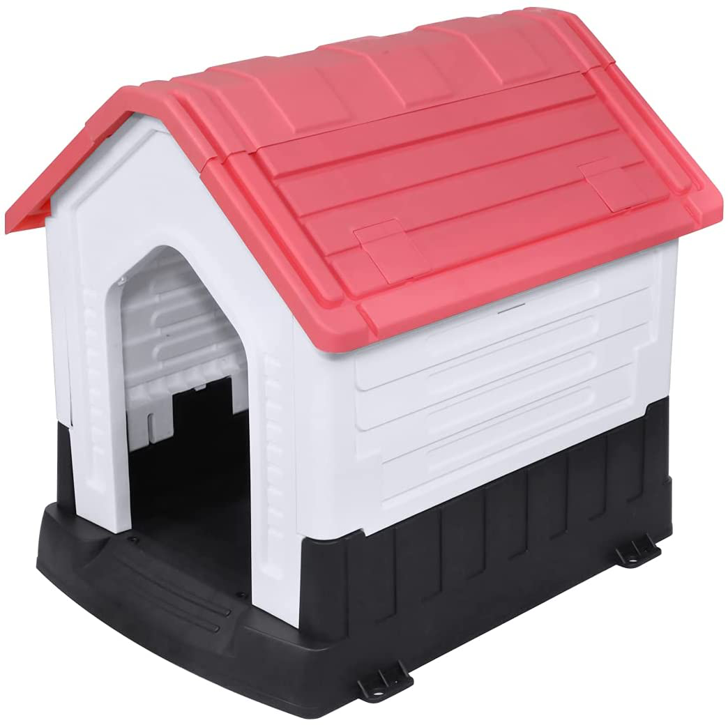 Magshion Durable Waterproof Plastic Dog Puppy House Indoor & Outdoor Pet Shelter with Elevated Floor