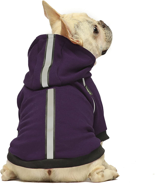 Fitwarm Thermal Dog Coat with Safety Reflective Stripe Outdoor Puppy Winter Clothes Cat Jacket Pet Hoodie Outfits Pullover Doggie Sweatshirt Animals & Pet Supplies > Pet Supplies > Cat Supplies > Cat Apparel Fitwarm Purple S 
