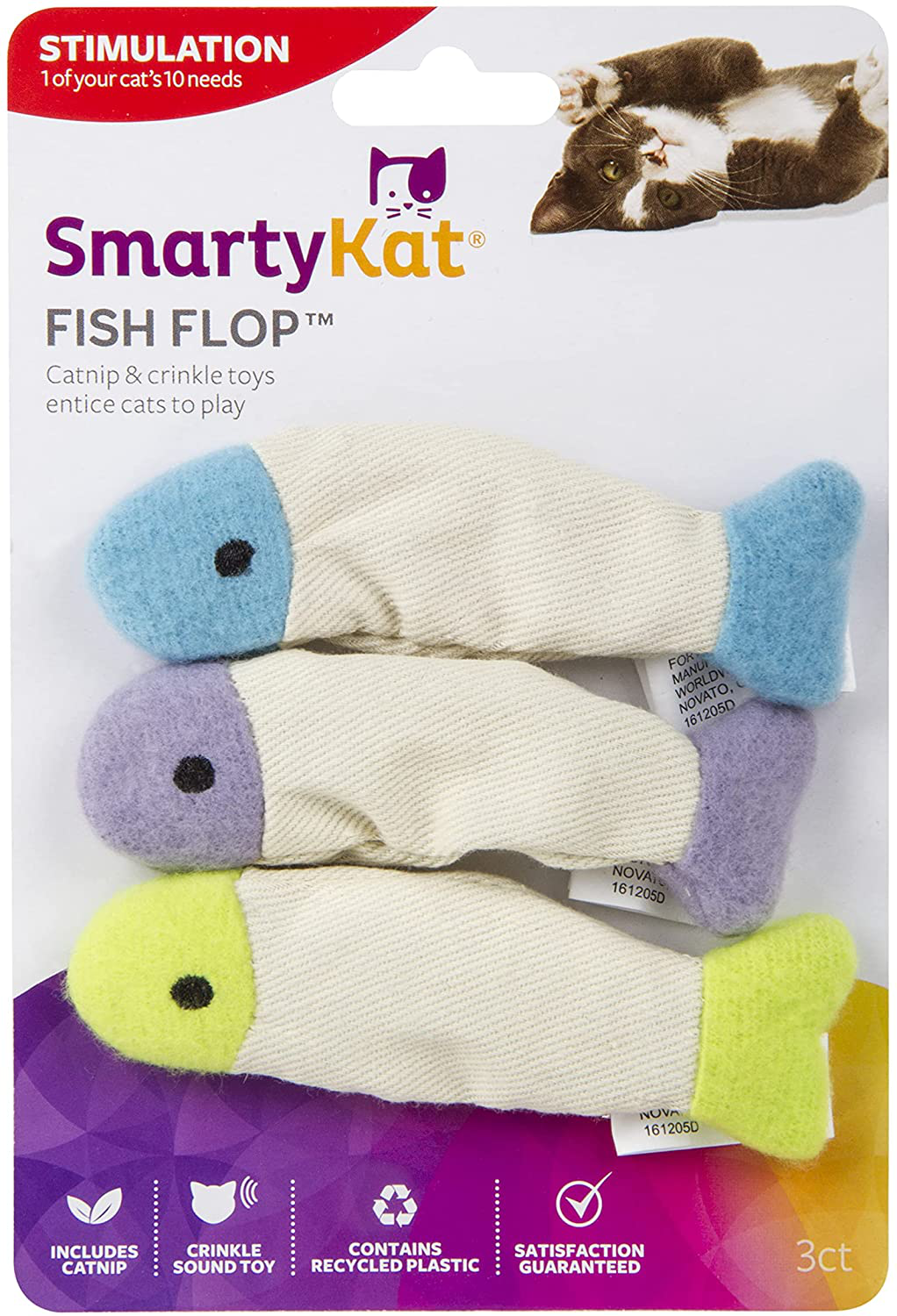 Smartykat, Fish Flop, Soft Plush Cat Toys Animals & Pet Supplies > Pet Supplies > Cat Supplies > Cat Toys SmartyKat   