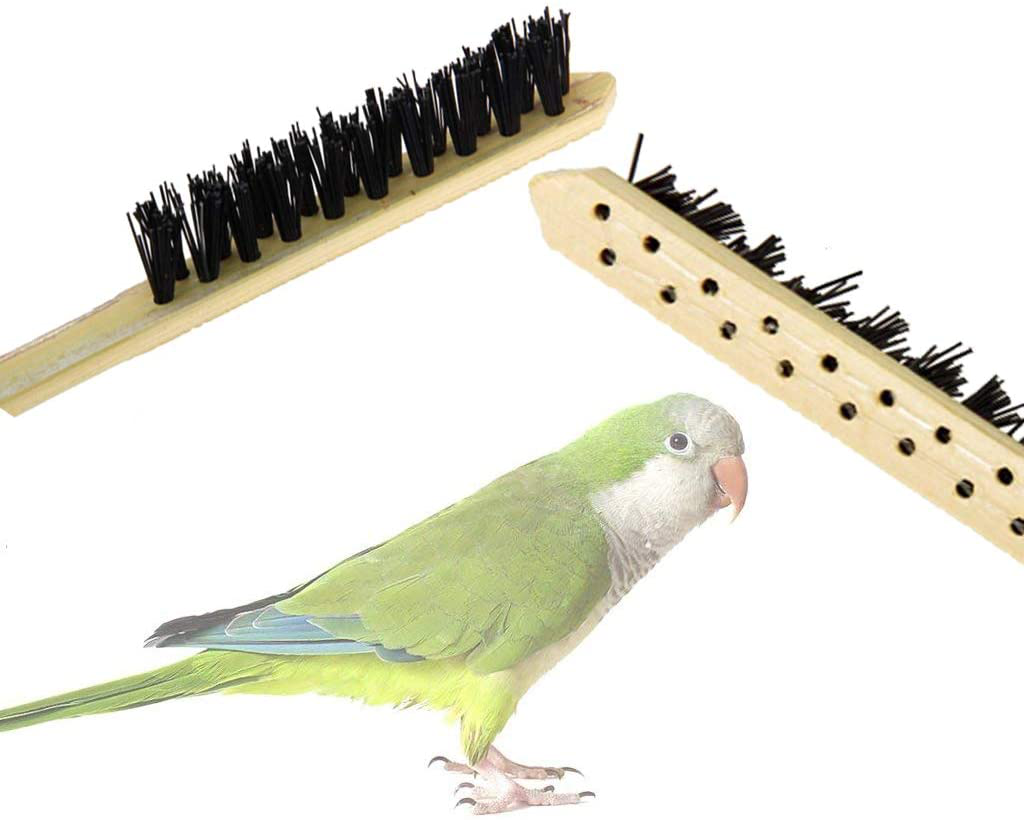 Bonaweite 3 Pack Wooden & Stainless Steel Long Handle Bird Cleaning Brush, Pet Supply Cage Accessory for Parrot Birds Animals & Pet Supplies > Pet Supplies > Bird Supplies > Bird Cage Accessories Bonaweite   