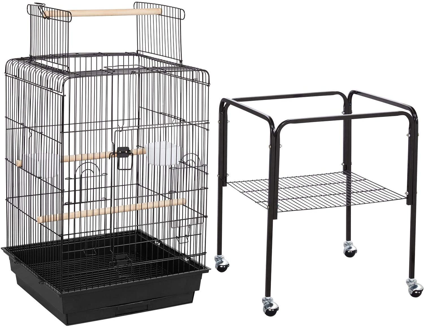 Topeakmart Rolling Bird Cage for Cockatiels Parrots Small Birds Green Cheek Conure Lovebirds. Animals & Pet Supplies > Pet Supplies > Bird Supplies > Bird Cages & Stands Topeakmart   