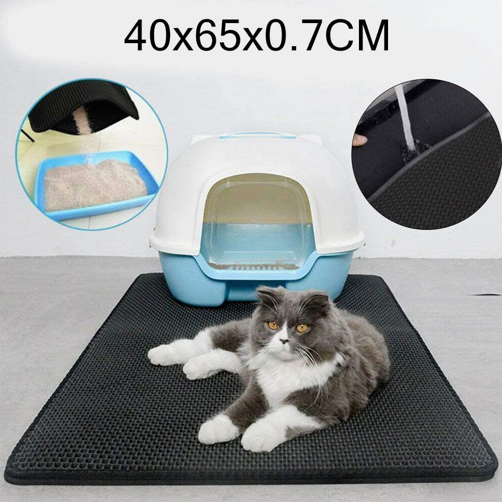 Litter Tray Mat,Cat Litter Mat Litter Trapping,Cat Litter Box Mat Scatter Control,Waterproof Double Layer Honeycomb Design,Easy Clean Washable EVA Material Pet Mat Pets》Drinking Supplies/Feeding C Animals & Pet Supplies > Pet Supplies > Cat Supplies > Cat Litter Box Mats Ahageek   