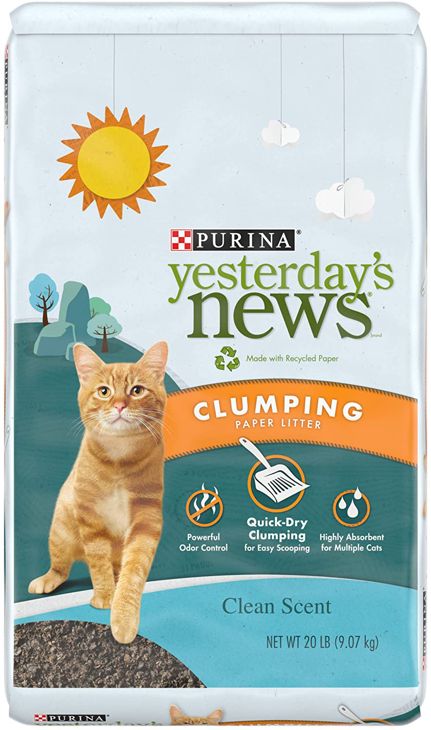 PURINA Yesterday'S News Fresh Scent & Clean Scent, Odor Control Paper Cat Litter Animals & Pet Supplies > Pet Supplies > Cat Supplies > Cat Litter PURINA Yesterday's News NEW! Clumping Clean Scent 20 lb. Box