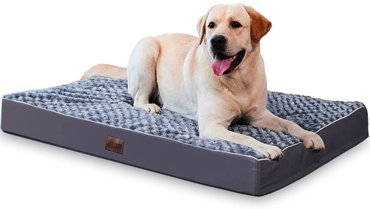Rose Plush Dog Beds for Large Dogs, Orthopedic Extra Large Dog Bed with Waterproof Lining, Removable Cover and Nonskid Bottom, Egg-Crate Foam Pet Bed Mat Machine Washable Animals & Pet Supplies > Pet Supplies > Dog Supplies > Dog Beds WESTERN HOME WH M(30"x20"x3")  