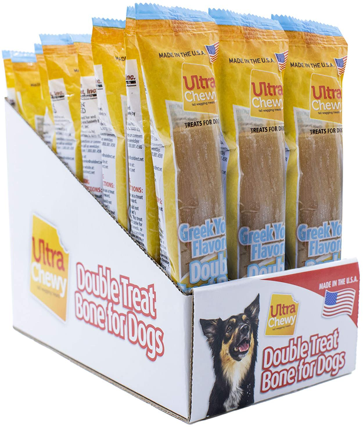 Ultra Chewy Naturals Dog Treats Bone Made in USA Highly Digestible Irresistible Flavors Special Box with Individual Packages Animals & Pet Supplies > Pet Supplies > Dog Supplies > Dog Treats Ultra Chewy Greek Yogurt 24 