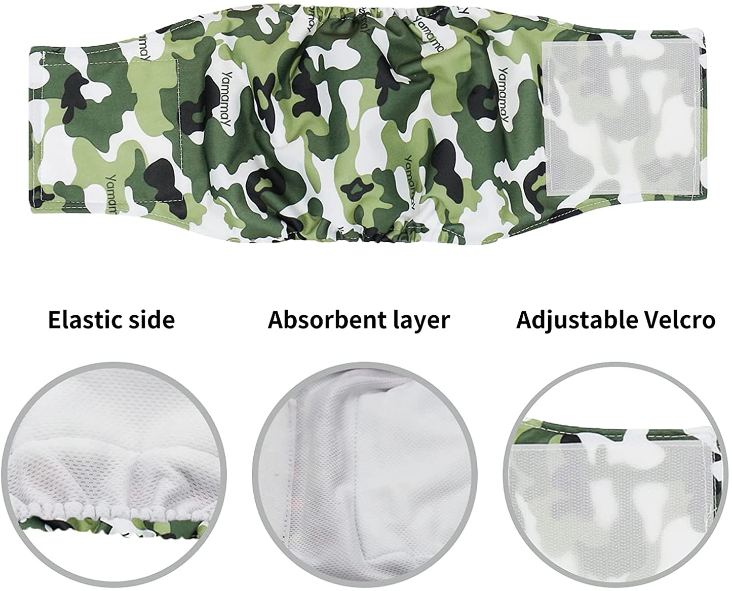 K ERATISNIK Pack of 3 Dog Sanitary Pants Super Absorbent Washable Dog Incontinence Diapers Male Dog Soft Belly Band Wraps Nappies Pants Pet Diapers for Small Medium Dogs Puppy Dog Boy Diaper