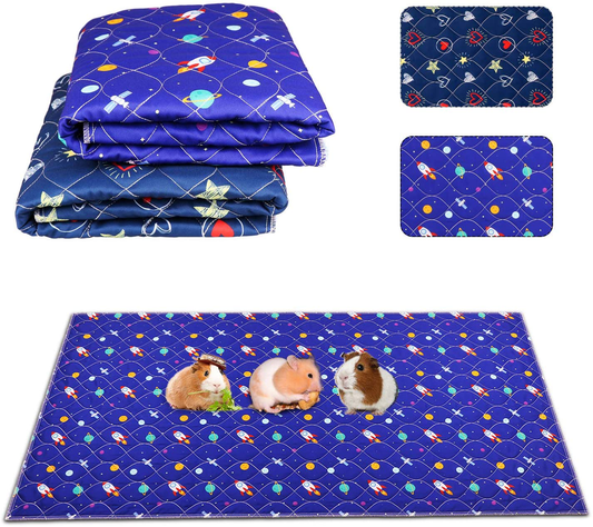 Uteuvili 2 PCS Guinea Pig Cage Liners Guinea Pig Bedding Washable Pee Pads for Small Animals Super Absorbent Waterproof Reusable anti Slip (24"X 47")