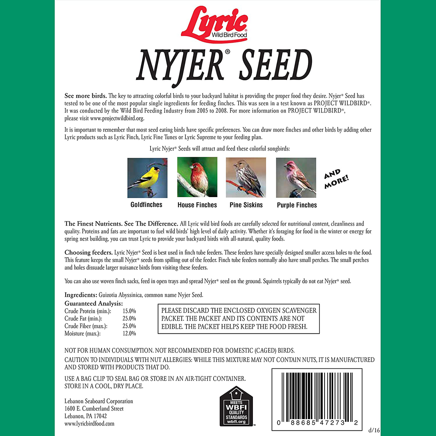 Lyric 2647448 Nyjer Seed - 3 Lb. Animals & Pet Supplies > Pet Supplies > Bird Supplies > Bird Food Lyric   